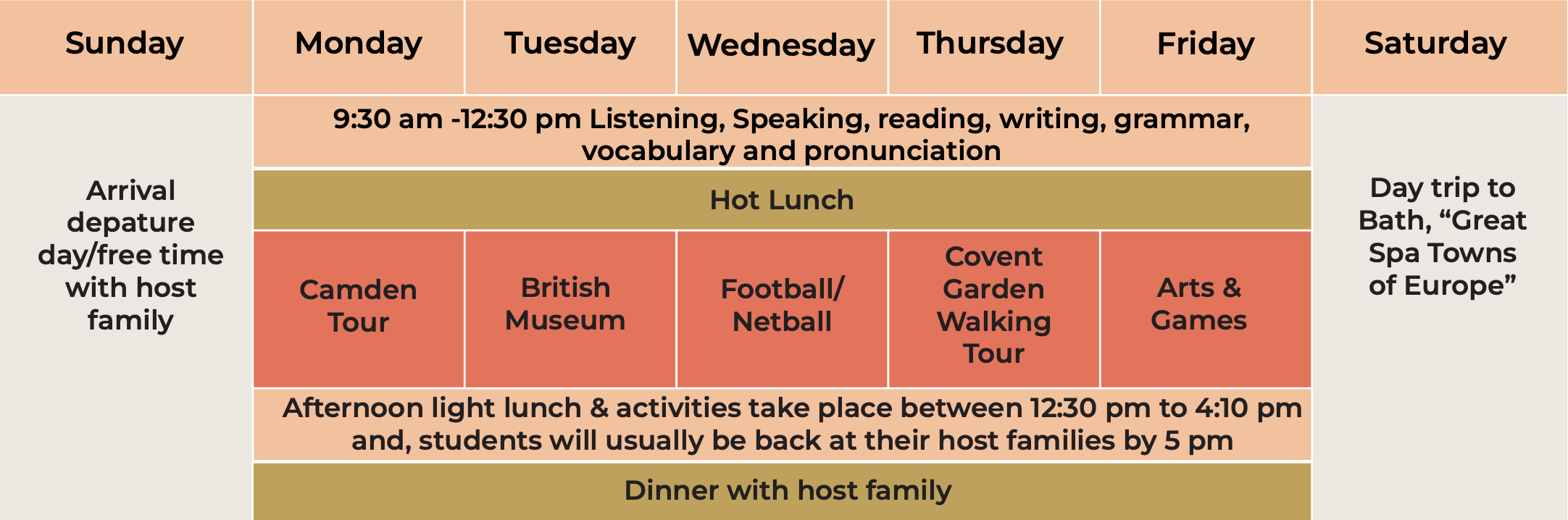Junior Sample Weekly Programme