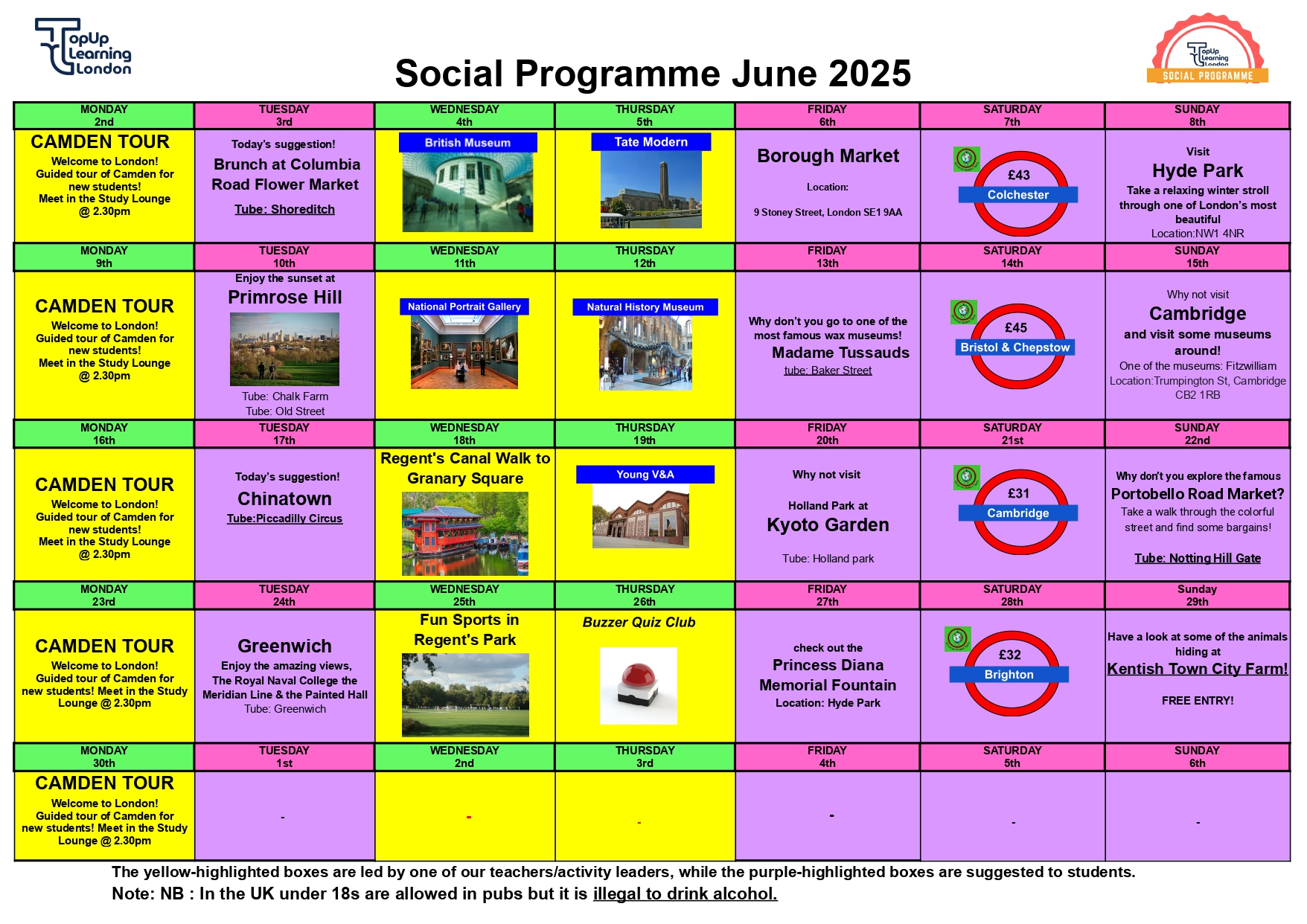 Social Programme June 2025