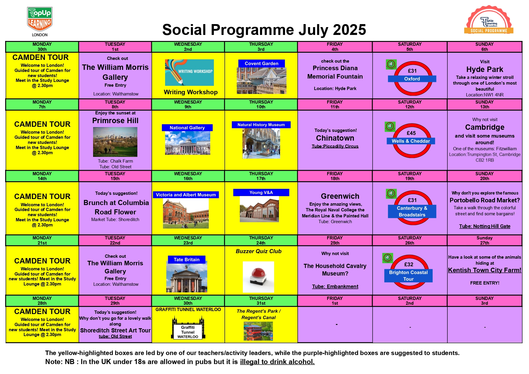 Social Programme July 2025