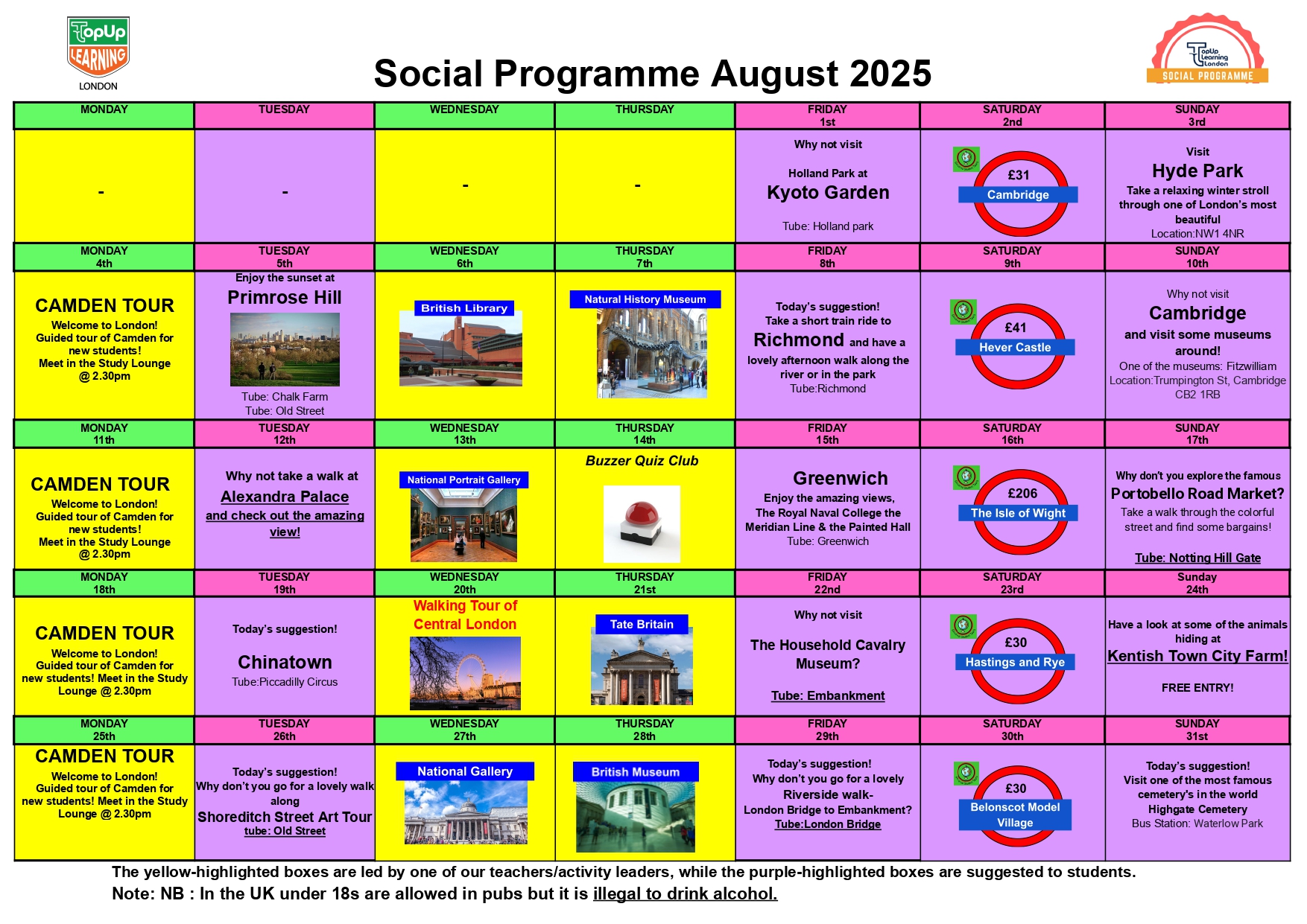 Social Programme August 2025