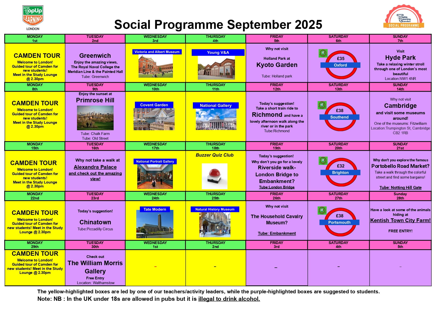 Social Programme September 2025