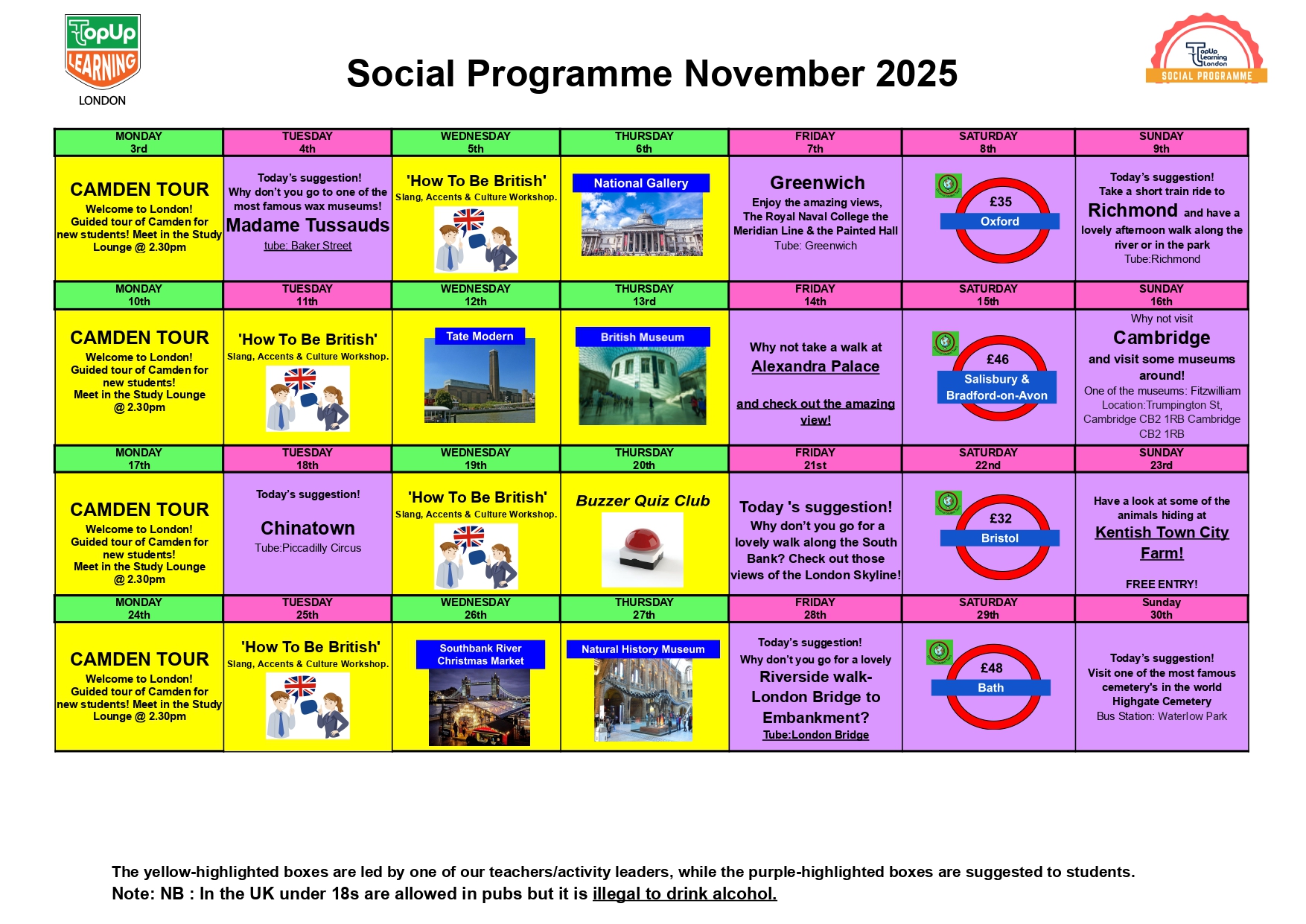 Social Programme November 2025
