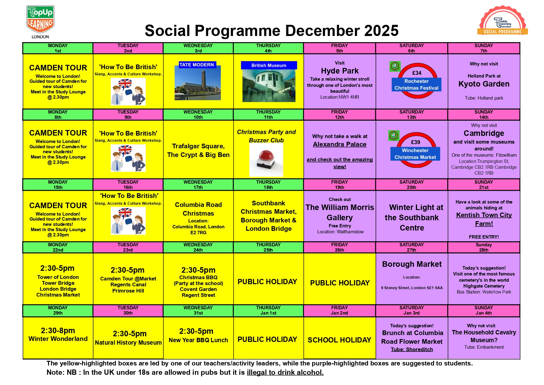Social Programme December 2025