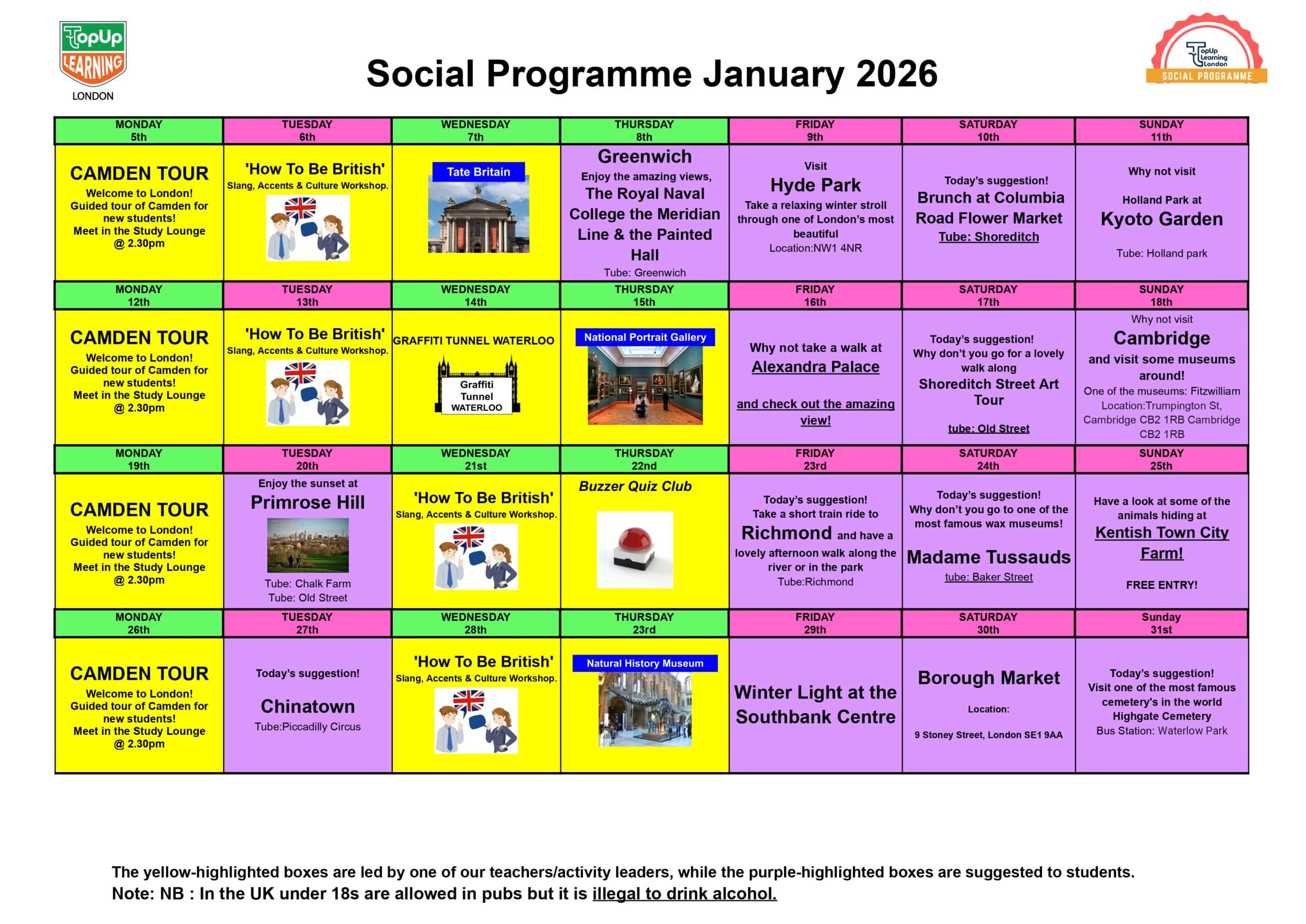 Social Programme January 2026