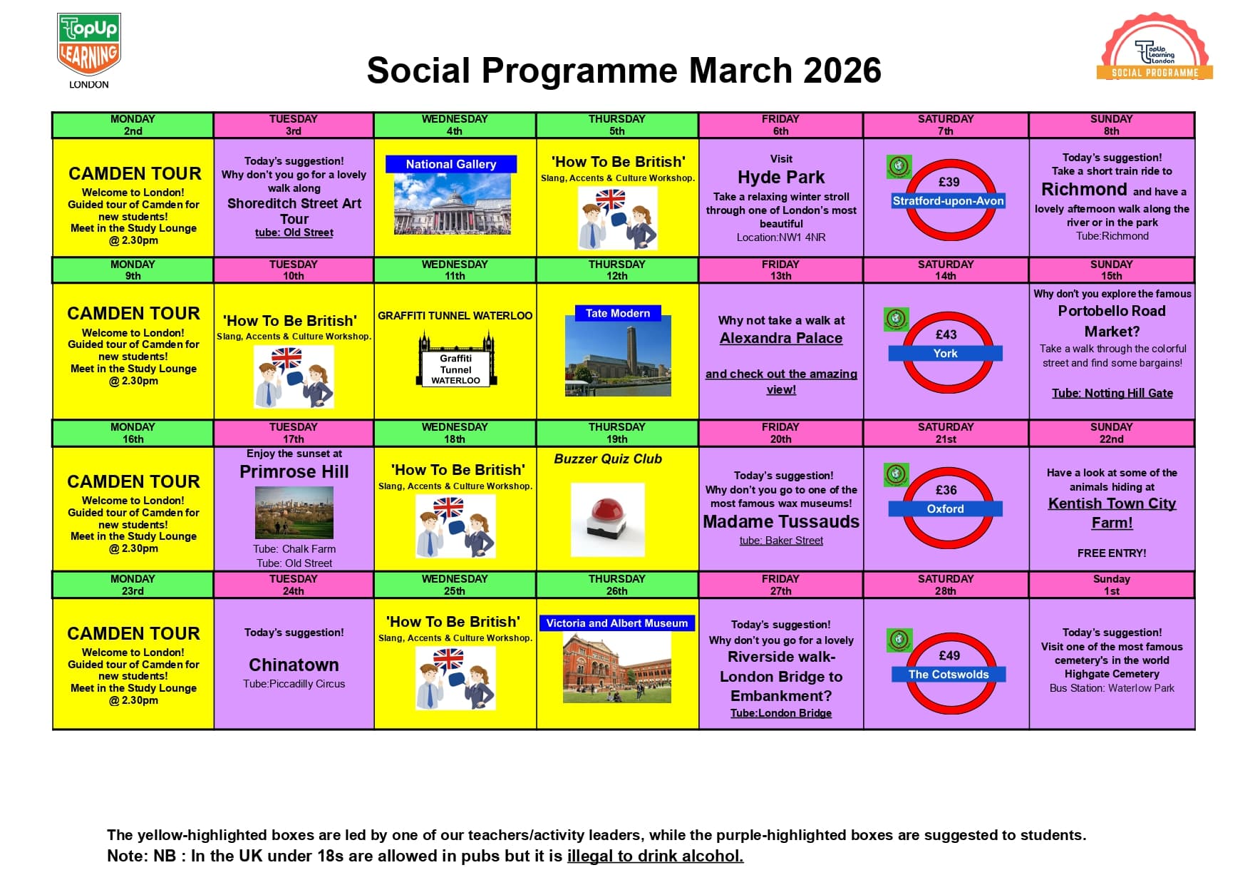 Social Programme March 2026
