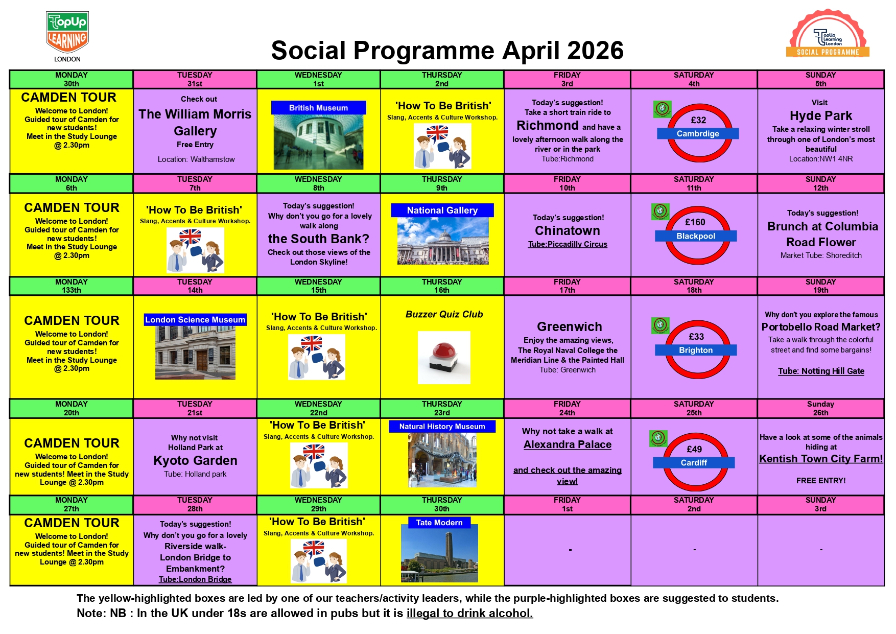 Social Programme April 2026