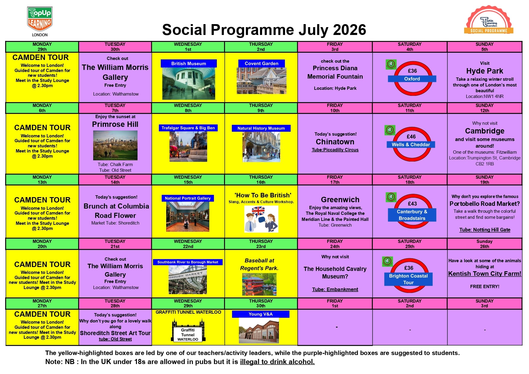 Social Programme July 2026