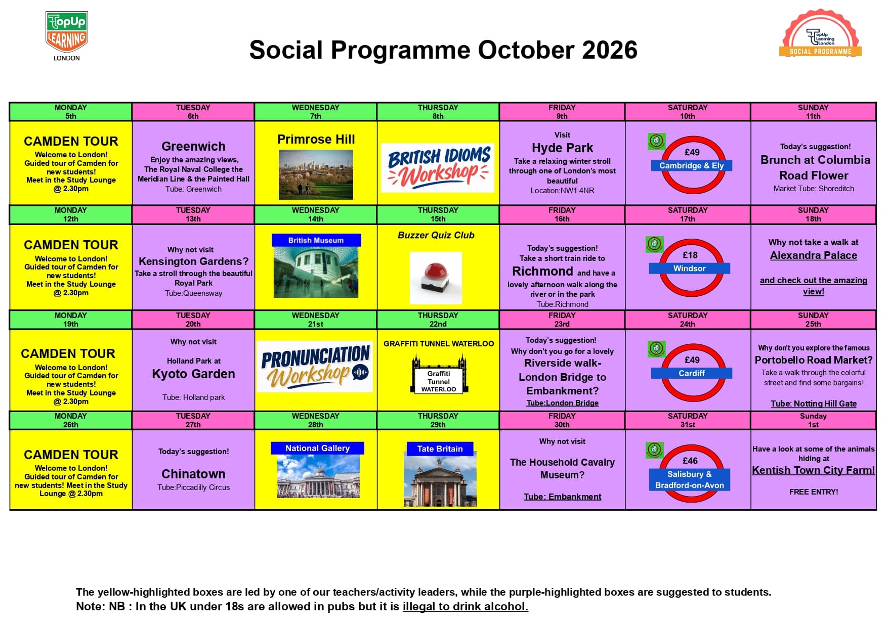 Social Programme October 2026